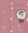 Boy Sheep Embroidered Cotton Shirt - Pink